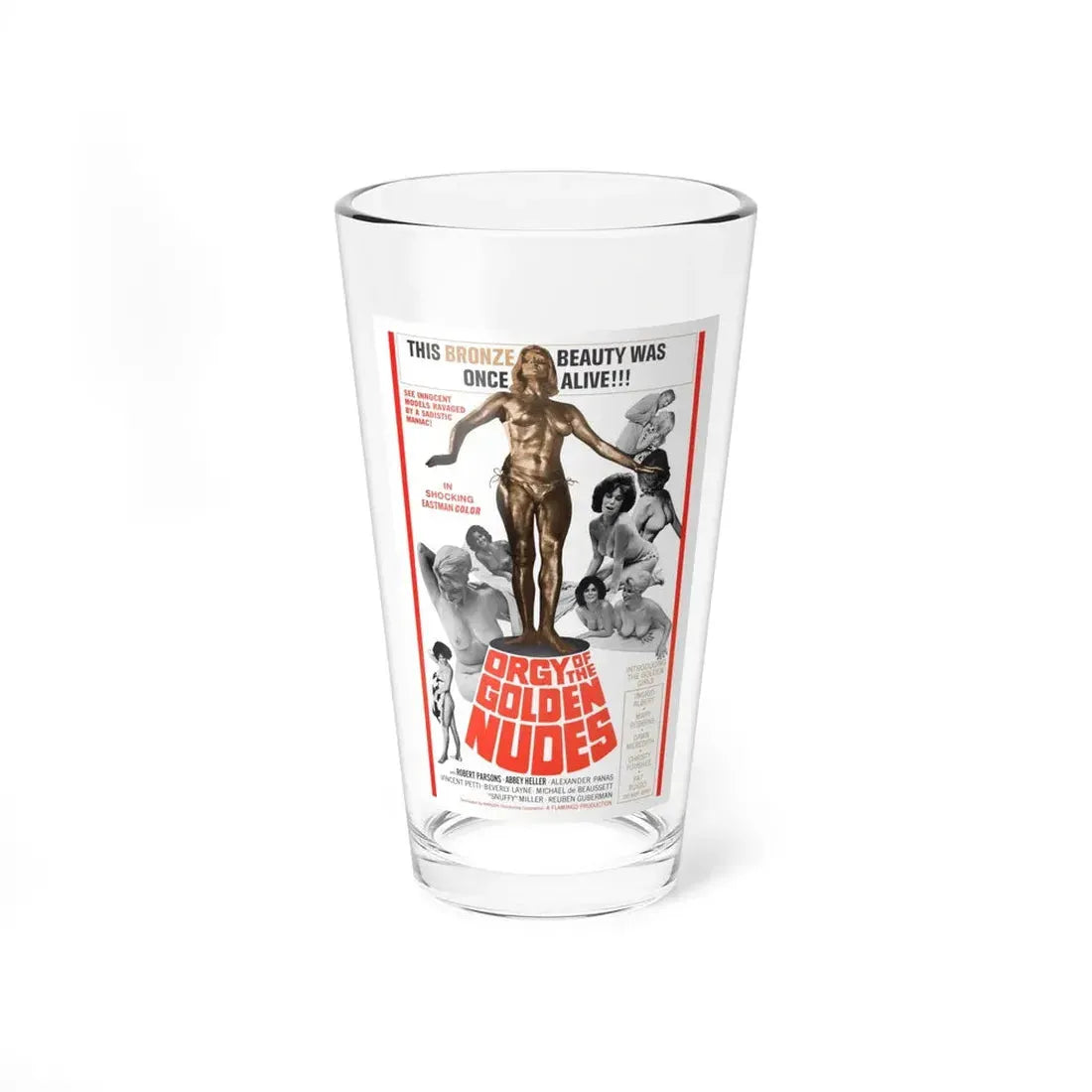 ORGY OF THE GOLDEN NUDES (HONEYMOON OF HORROR) 1964 Movie Poster - Pint Glass 16oz 16oz - Go Mug Yourself