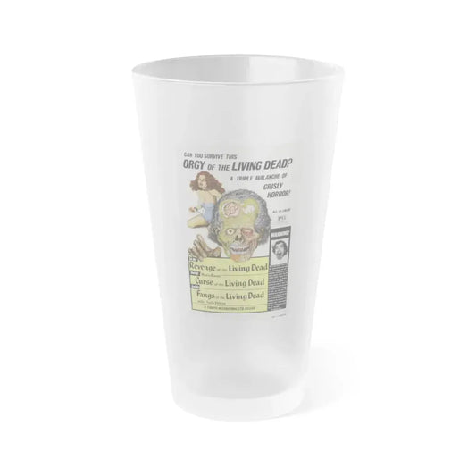 ORGY OF THE LIVING DEAD 1973 Movie Poster - Frosted Pint Glass 16oz 16oz Frosted - Go Mug Yourself