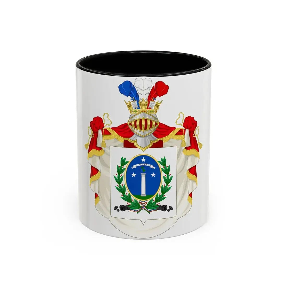 Ornamented Coat of Arms of Chile (1819-1834) Cerro Castillo Version - Accent Coffee Mug 11oz Black - Go Mug Yourself