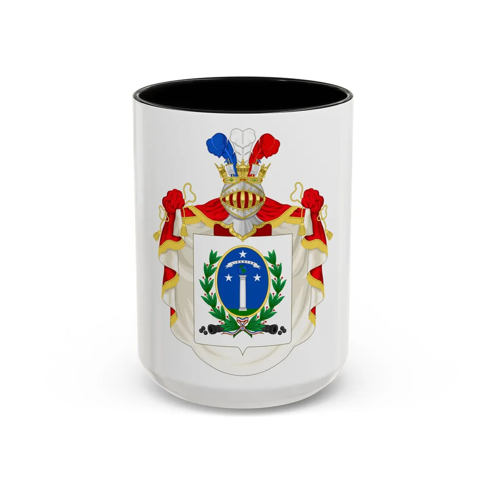 Ornamented Coat of Arms of Chile (1819-1834) Cerro Castillo Version - Accent Coffee Mug 15oz Black - Go Mug Yourself