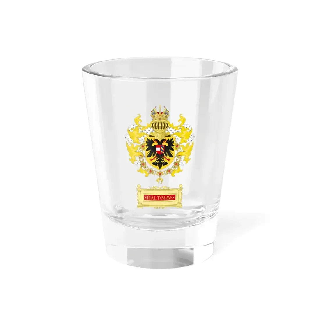 Ornamented Coat of Arms of Maximilian I, Holy Roman Emperor - Shot Glass 1.5oz 1.5oz - Go Mug Yourself