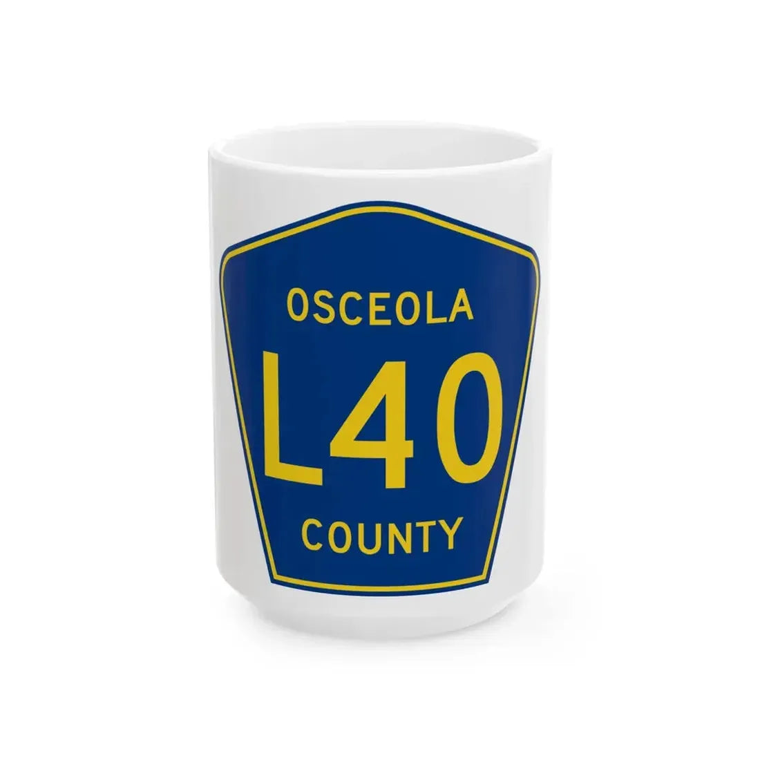 Osceola County Route L40 IA (Iowa) (Road Sign) White Coffee Mug 15oz - Go Mug Yourself