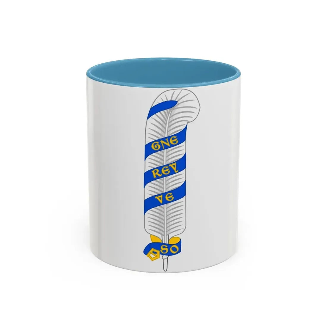 Ostrich Feather Badge of Henry IV - Accent Coffee Mug 11oz Light Blue - Go Mug Yourself