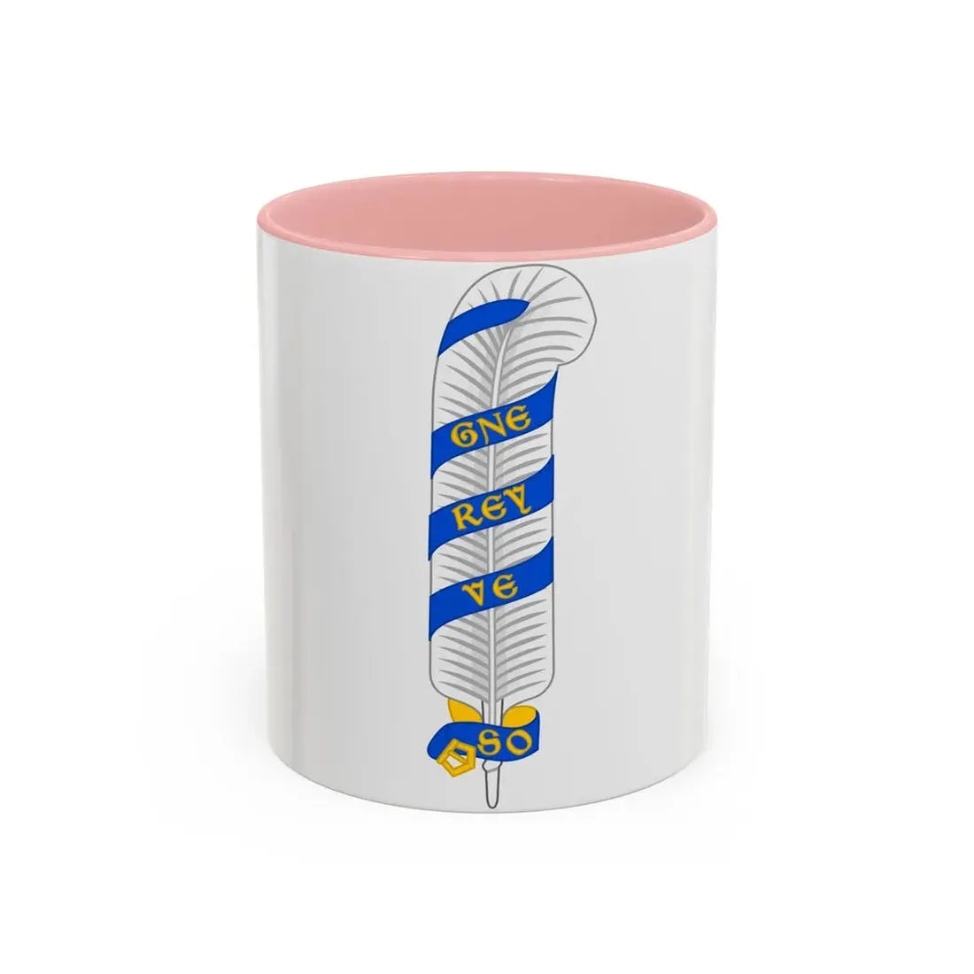 Ostrich Feather Badge of Henry IV - Accent Coffee Mug 11oz Pink - Go Mug Yourself
