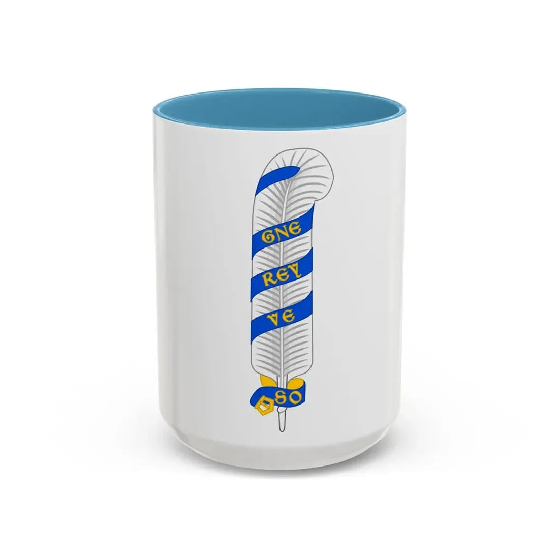 Ostrich Feather Badge of Henry IV - Accent Coffee Mug 15oz Light Blue - Go Mug Yourself