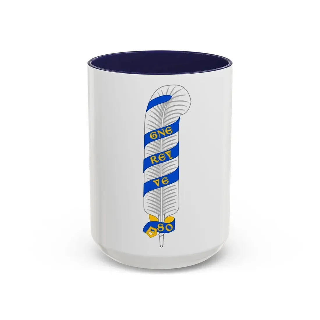 Ostrich Feather Badge of Henry IV - Accent Coffee Mug 15oz Navy - Go Mug Yourself