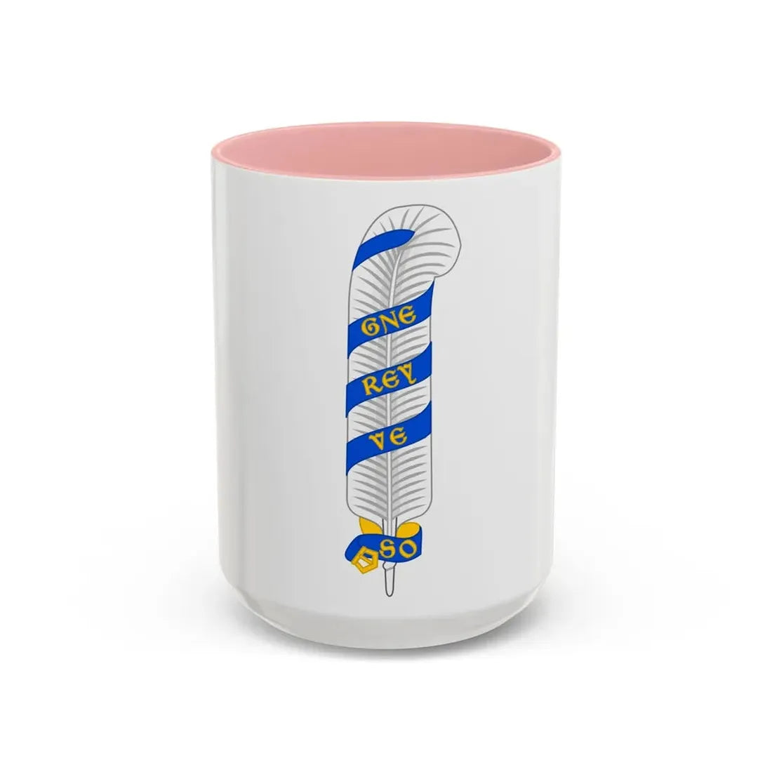 Ostrich Feather Badge of Henry IV - Accent Coffee Mug 15oz Pink - Go Mug Yourself