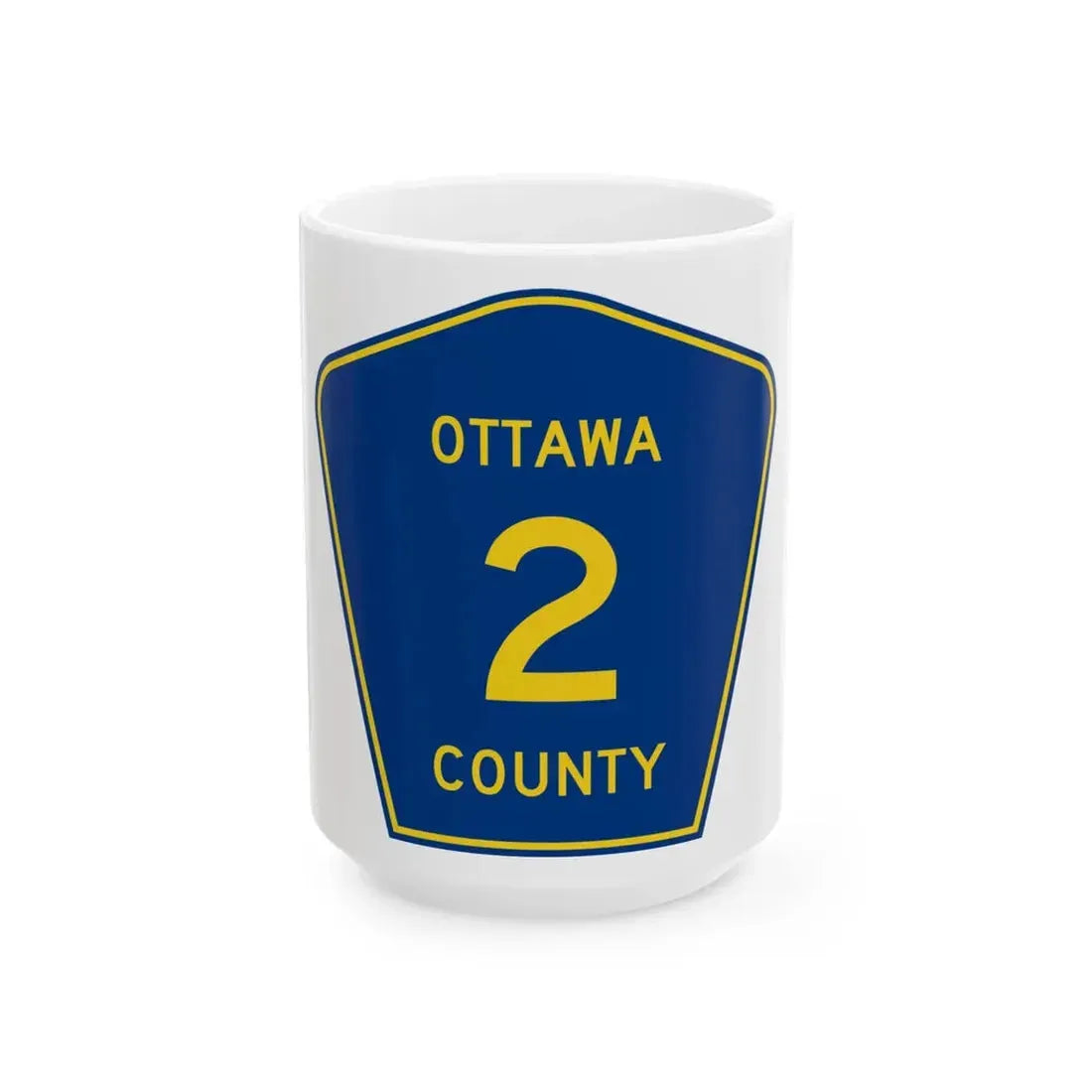 Ottawa County 2 (Ohio) (Road Sign) White Coffee Mug 15oz - Go Mug Yourself