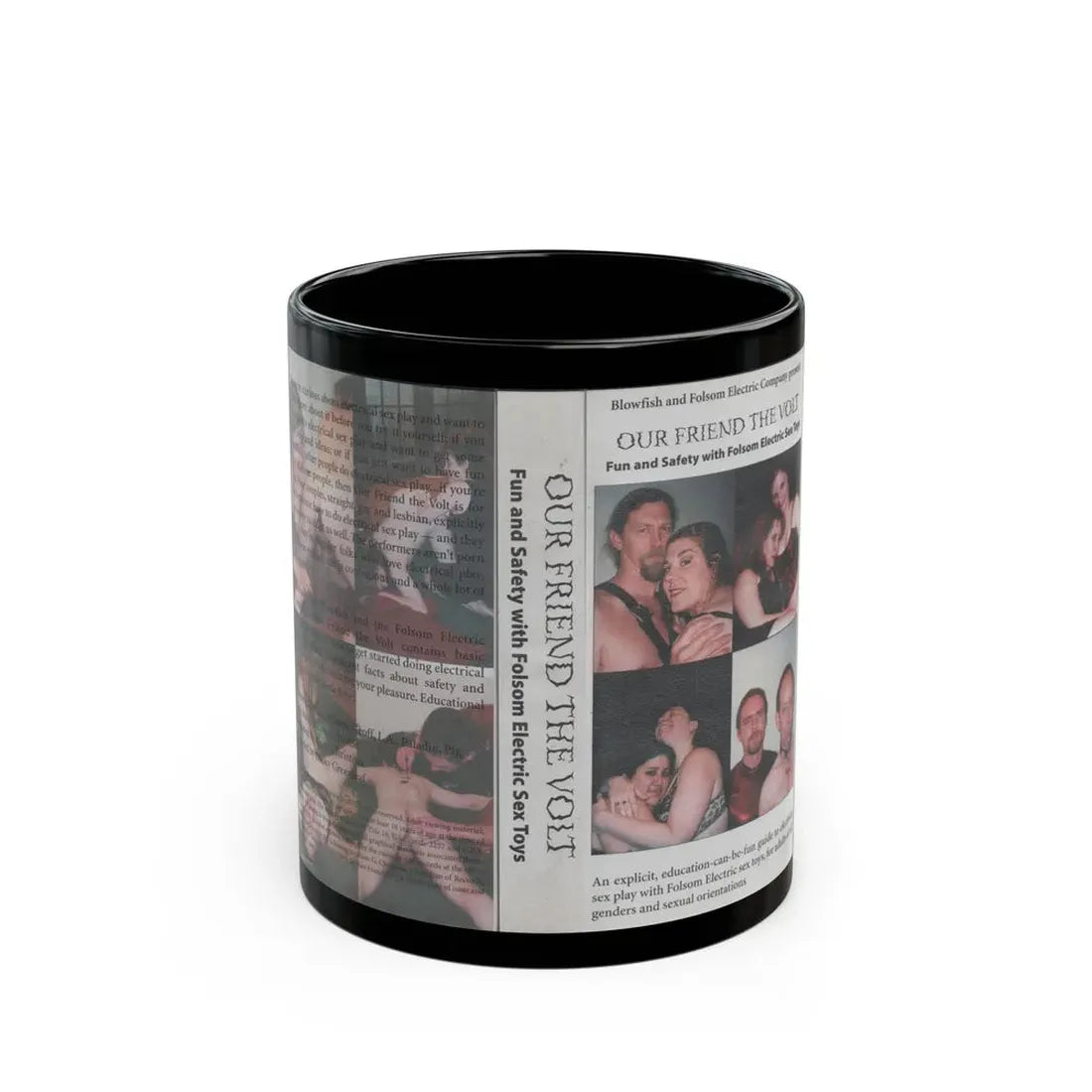 OUR FRIEND THE VOLT FUN AND SAFETY WITH FOLSOM ELECTRIC SEX TOYS (VHS COVER) - Black Coffee Mug 11oz - Go Mug Yourself