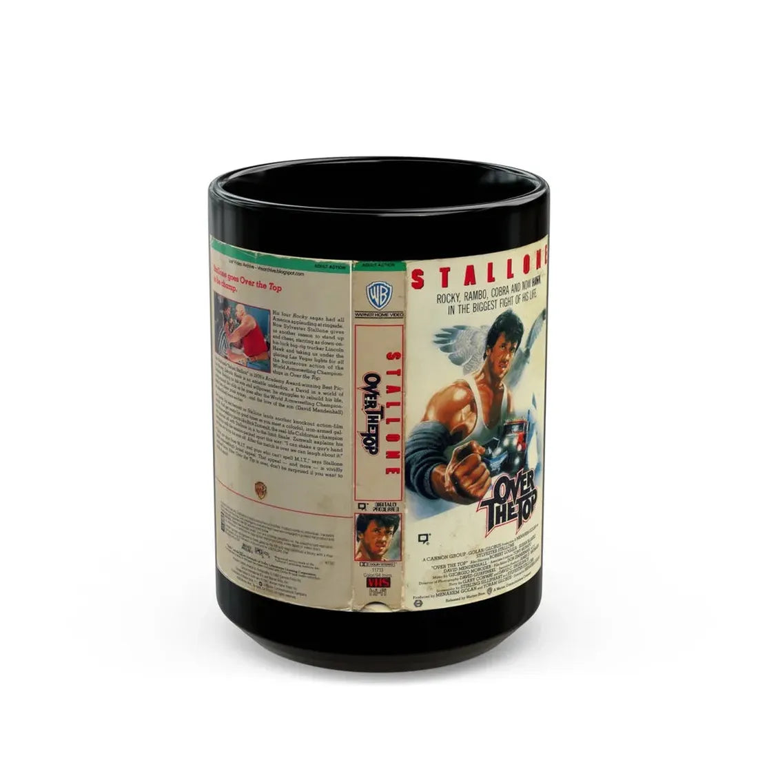 OVER THE TOP (VHS COVER) - Black Coffee Mug 15oz - Go Mug Yourself