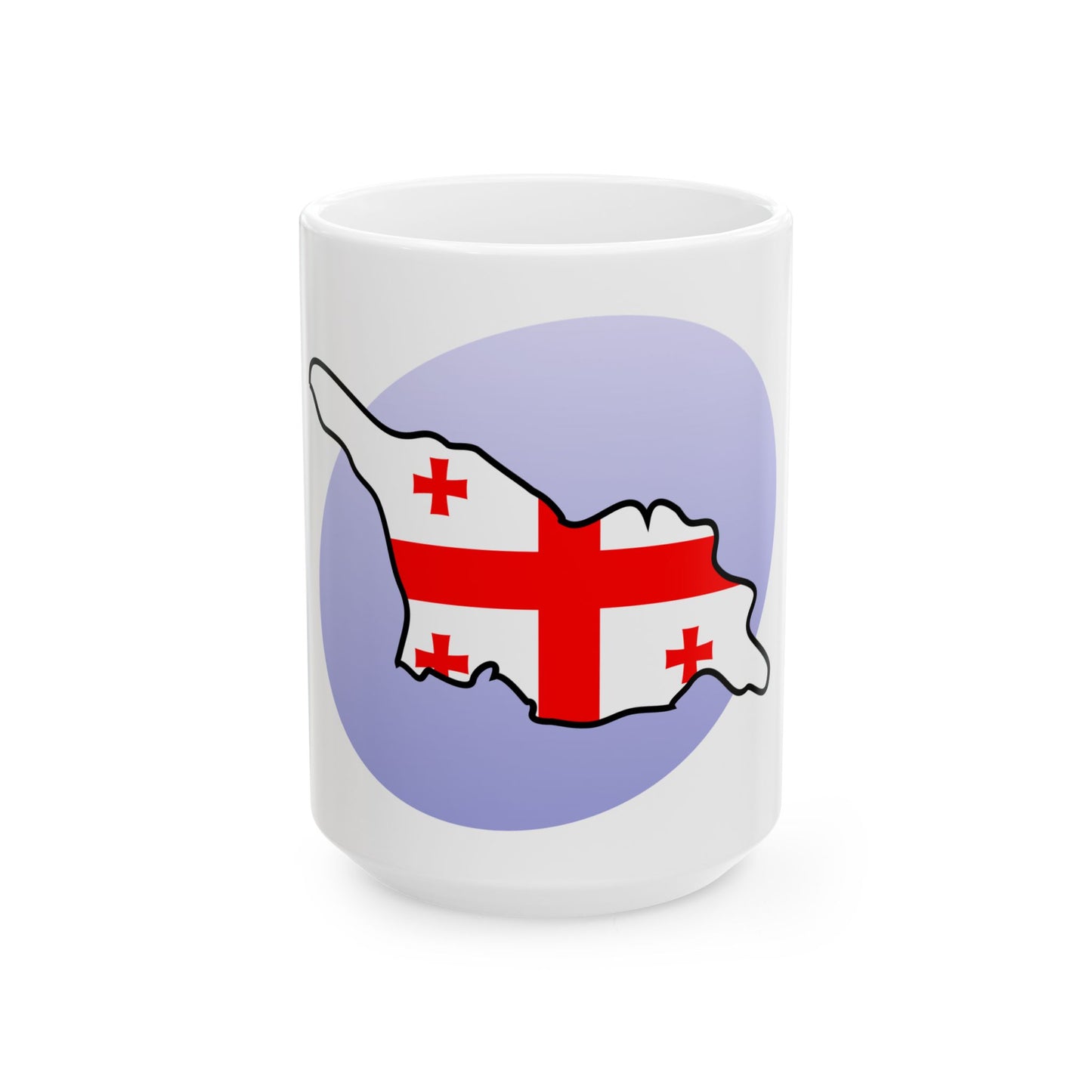 P Flag map of Georgia (Georgia) White Coffee Mug-15oz-Go Mug Yourself