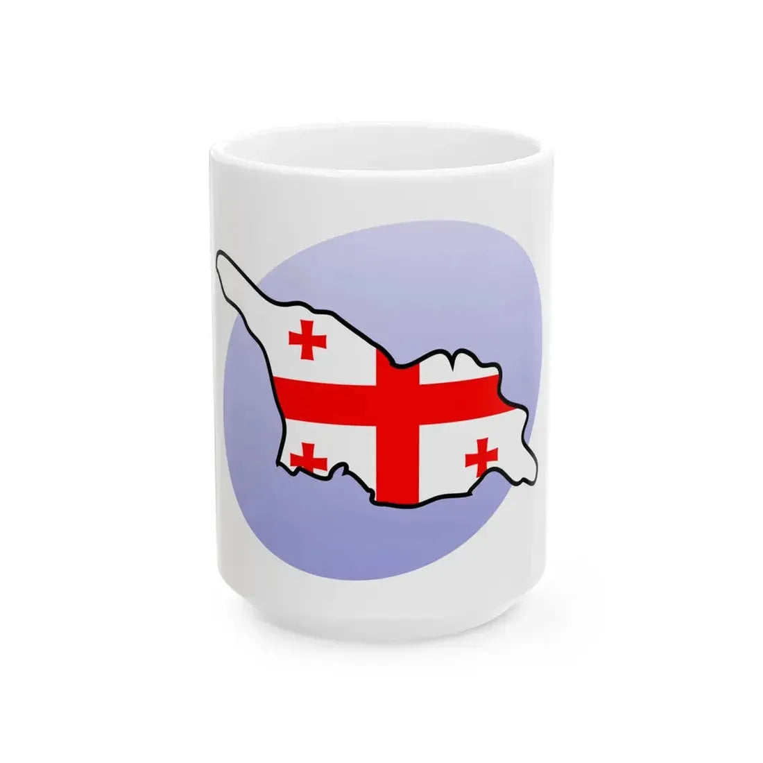 P Flag map of Georgia (Georgia) White Coffee Mug 15oz - Go Mug Yourself