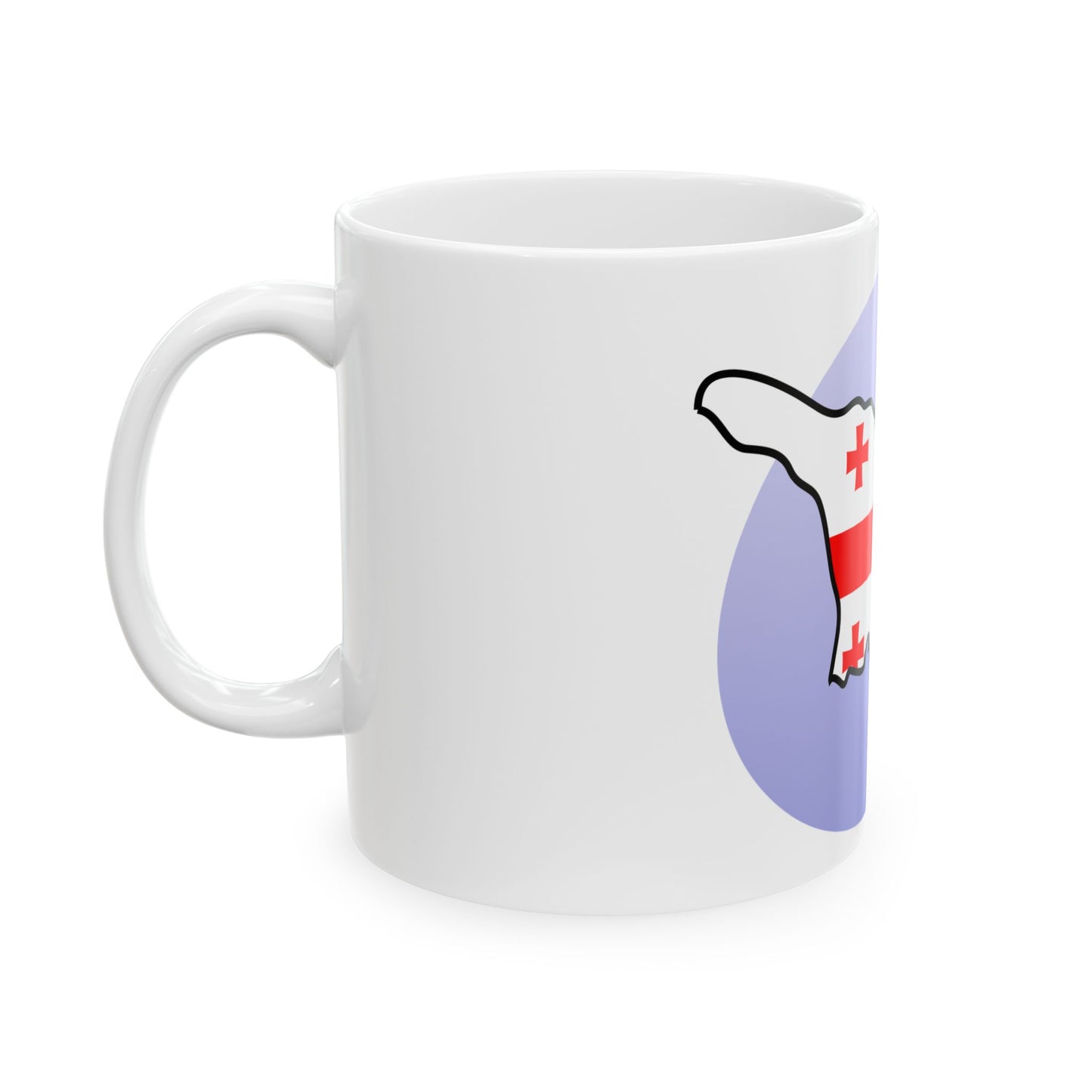 P Flag map of Georgia (Georgia) White Coffee Mug-Go Mug Yourself