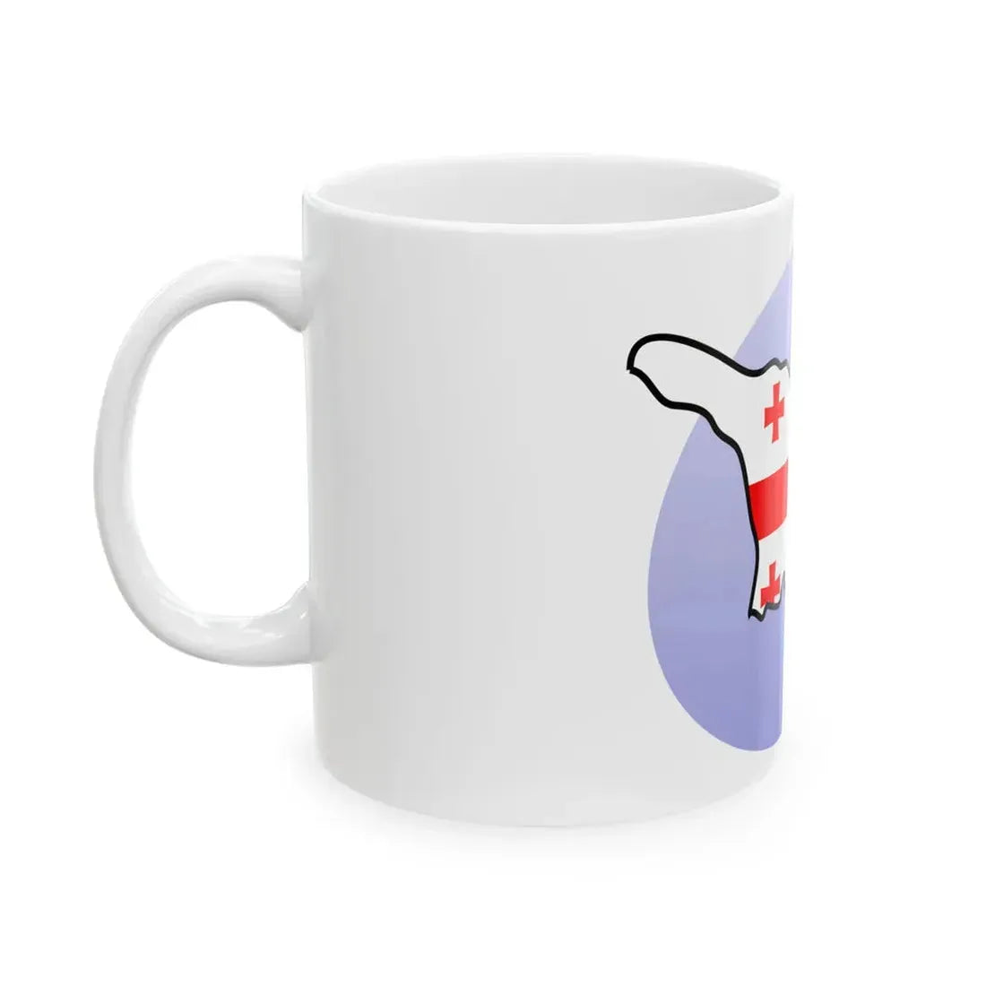 P Flag map of Georgia (Georgia) White Coffee Mug - Go Mug Yourself
