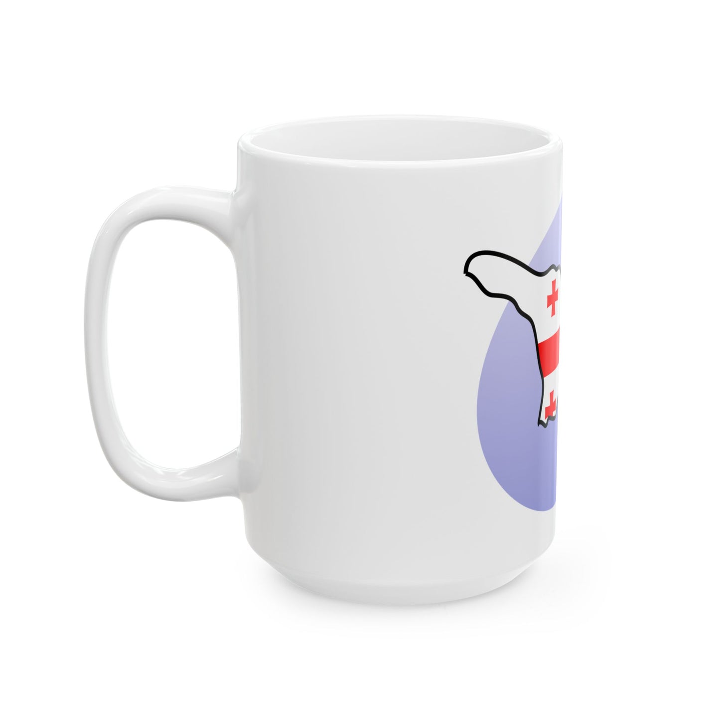 P Flag map of Georgia (Georgia) White Coffee Mug-Go Mug Yourself