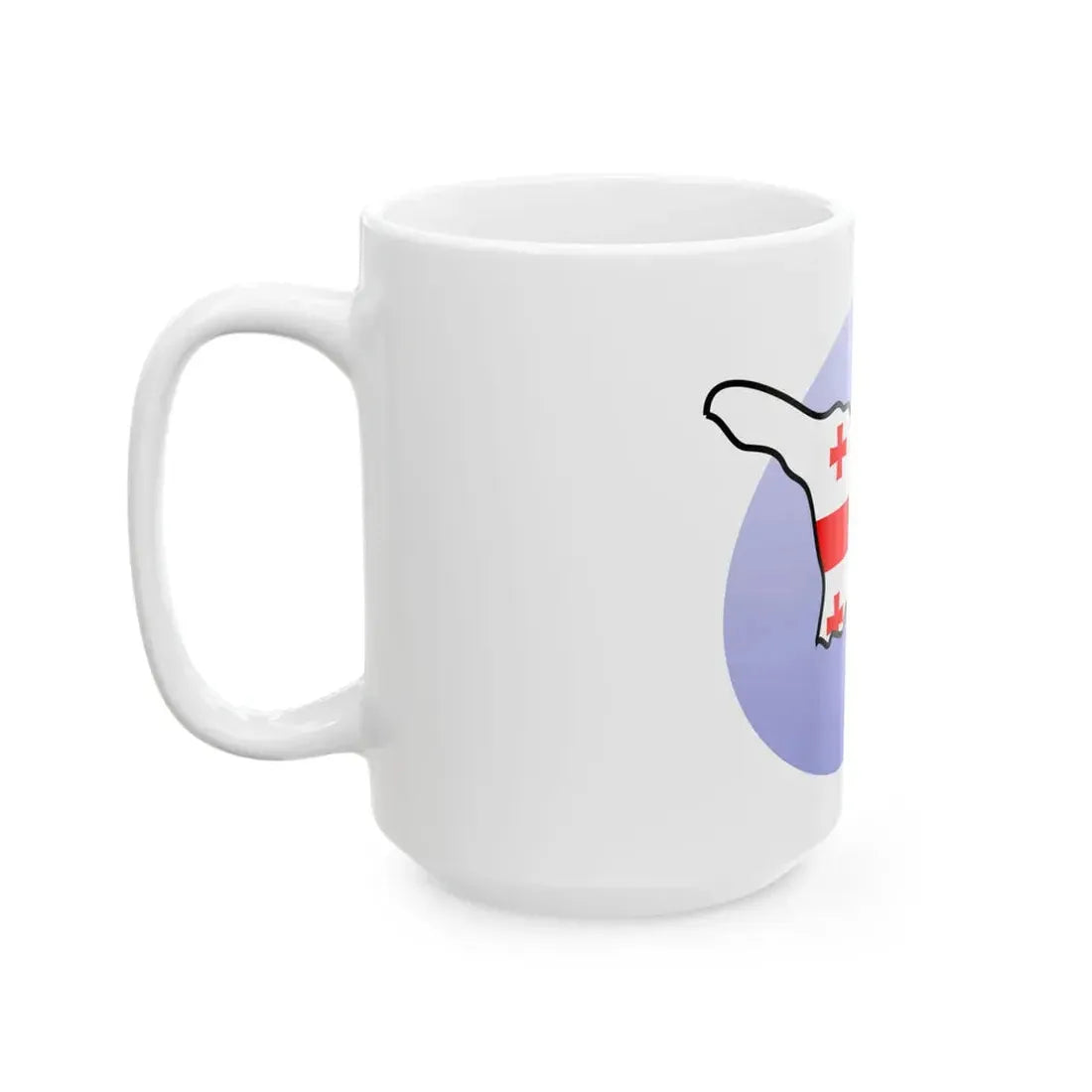 P Flag map of Georgia (Georgia) White Coffee Mug - Go Mug Yourself