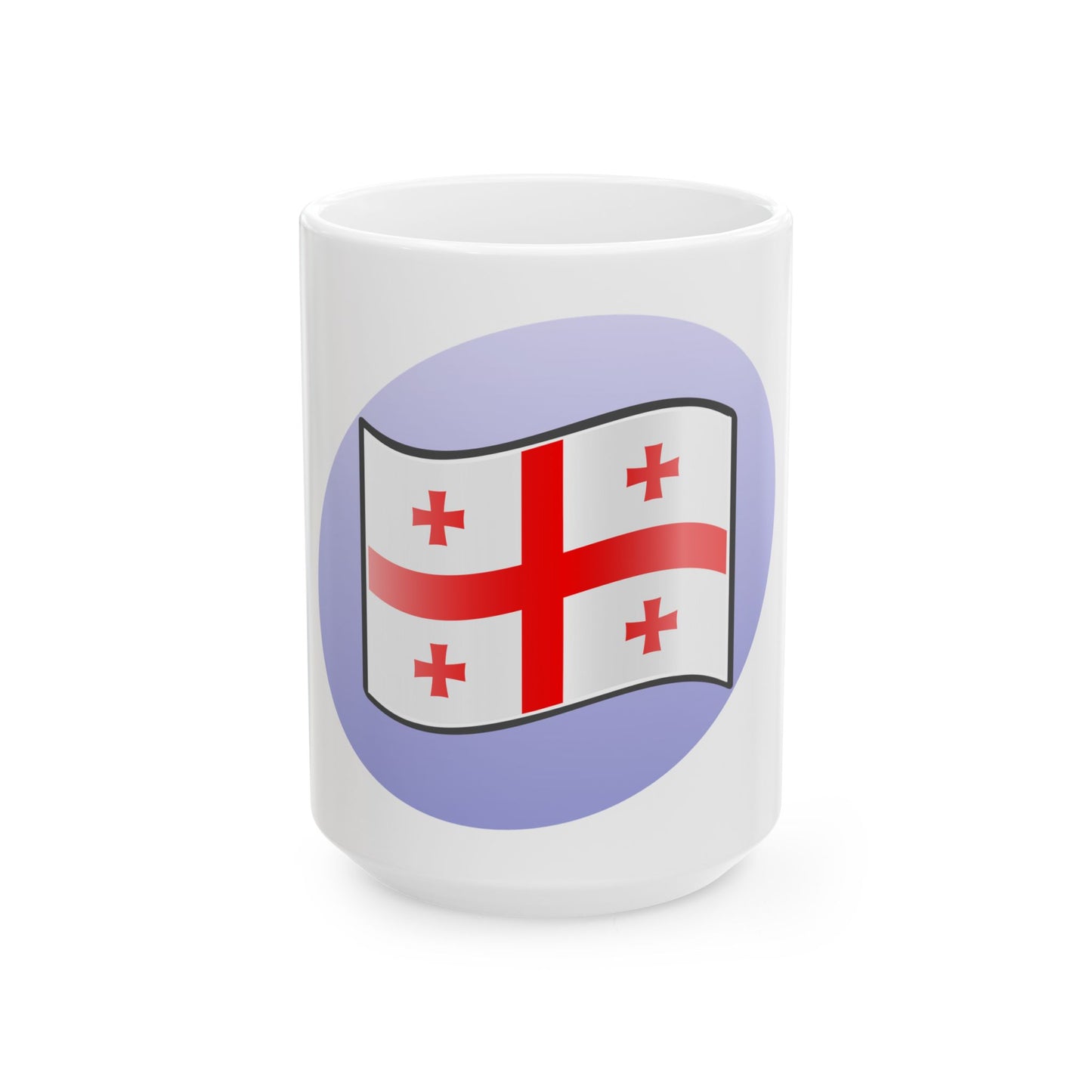 P Georgian flag (Georgia) White Coffee Mug-15oz-Go Mug Yourself