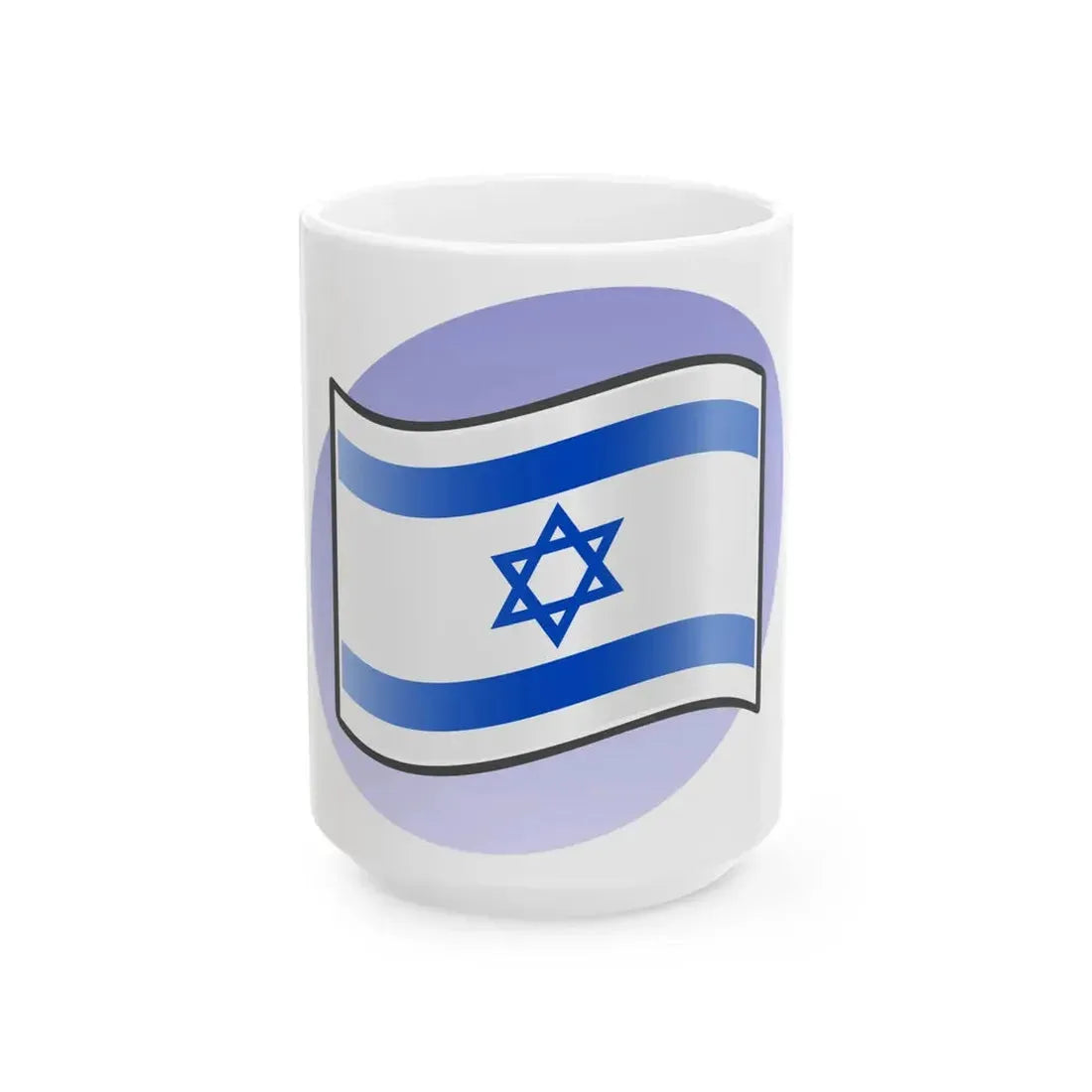 P Israel Flag (Israel) White Coffee Mug 15oz - Go Mug Yourself