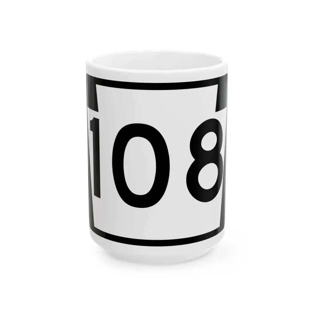 PA-108 (Pennsylvania) (Road Sign) White Coffee Mug 15oz - Go Mug Yourself