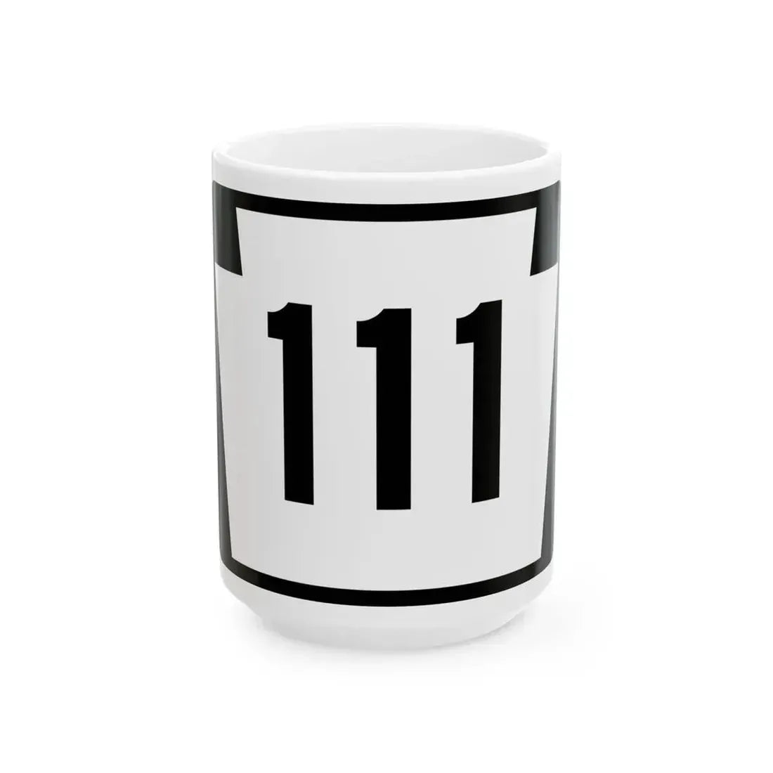 PA-111 (Pennsylvania) (Road Sign) White Coffee Mug 15oz - Go Mug Yourself