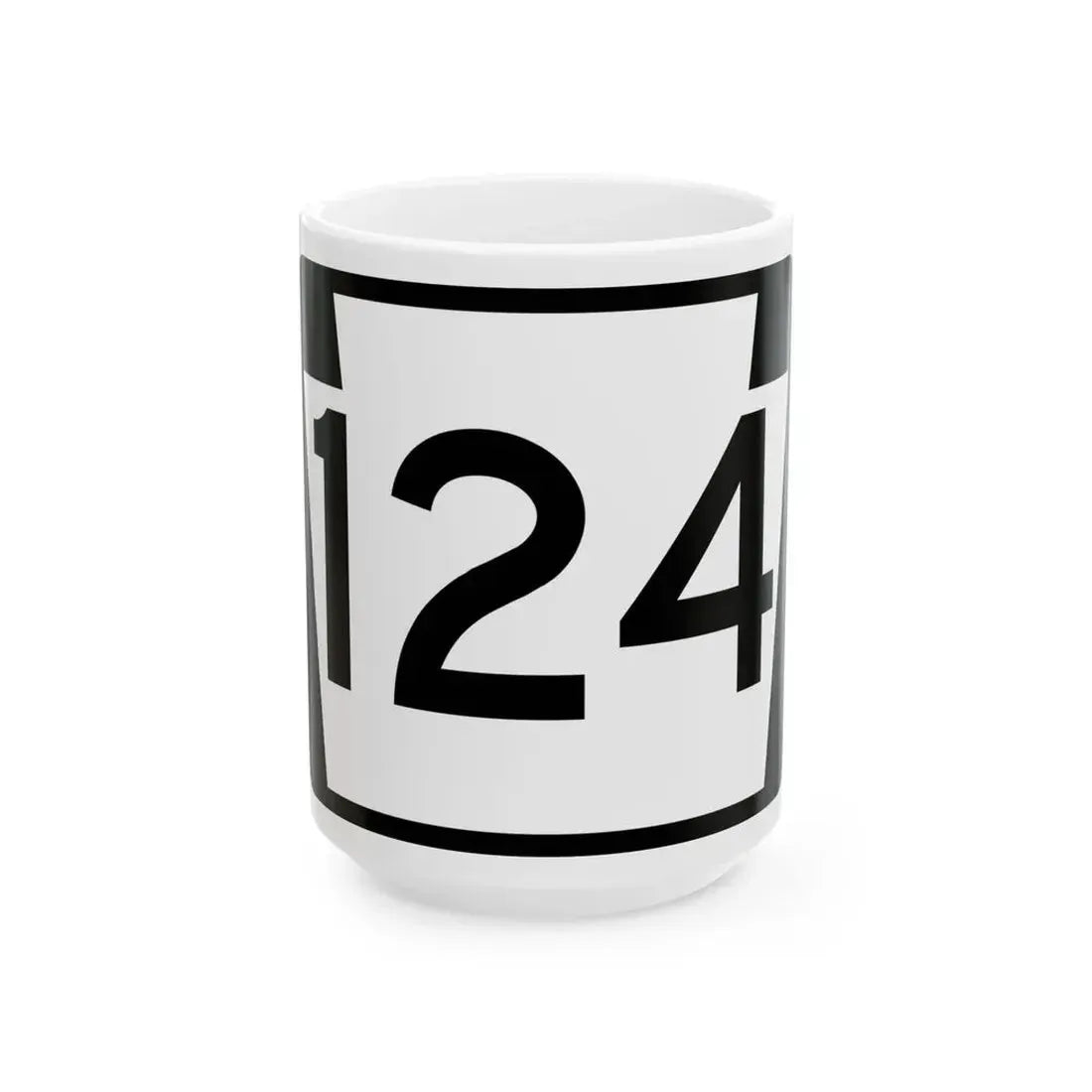 PA-124 (Pennsylvania) (Road Sign) White Coffee Mug 15oz - Go Mug Yourself