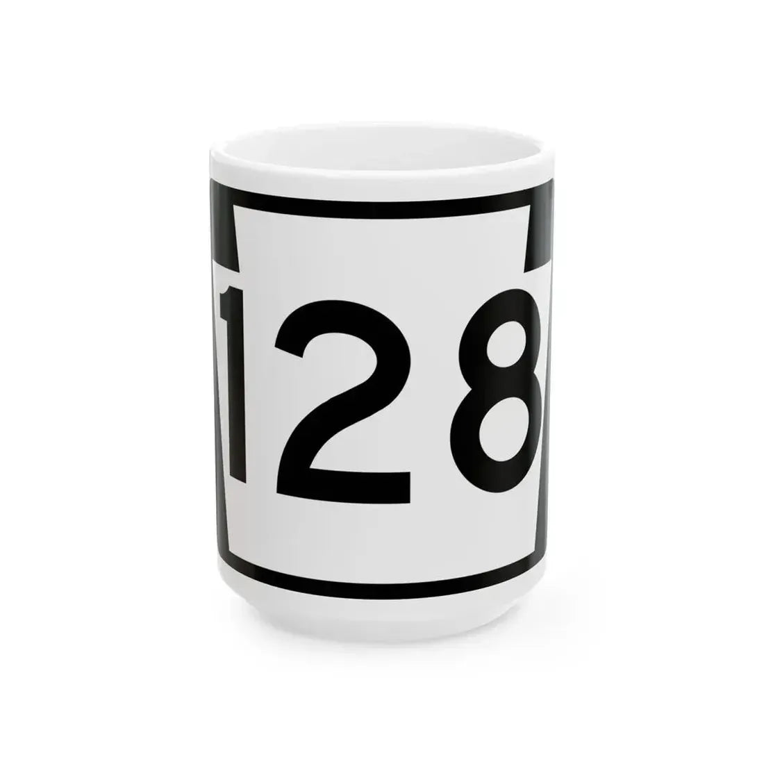 PA-128 (Pennsylvania) (Road Sign) White Coffee Mug 15oz - Go Mug Yourself