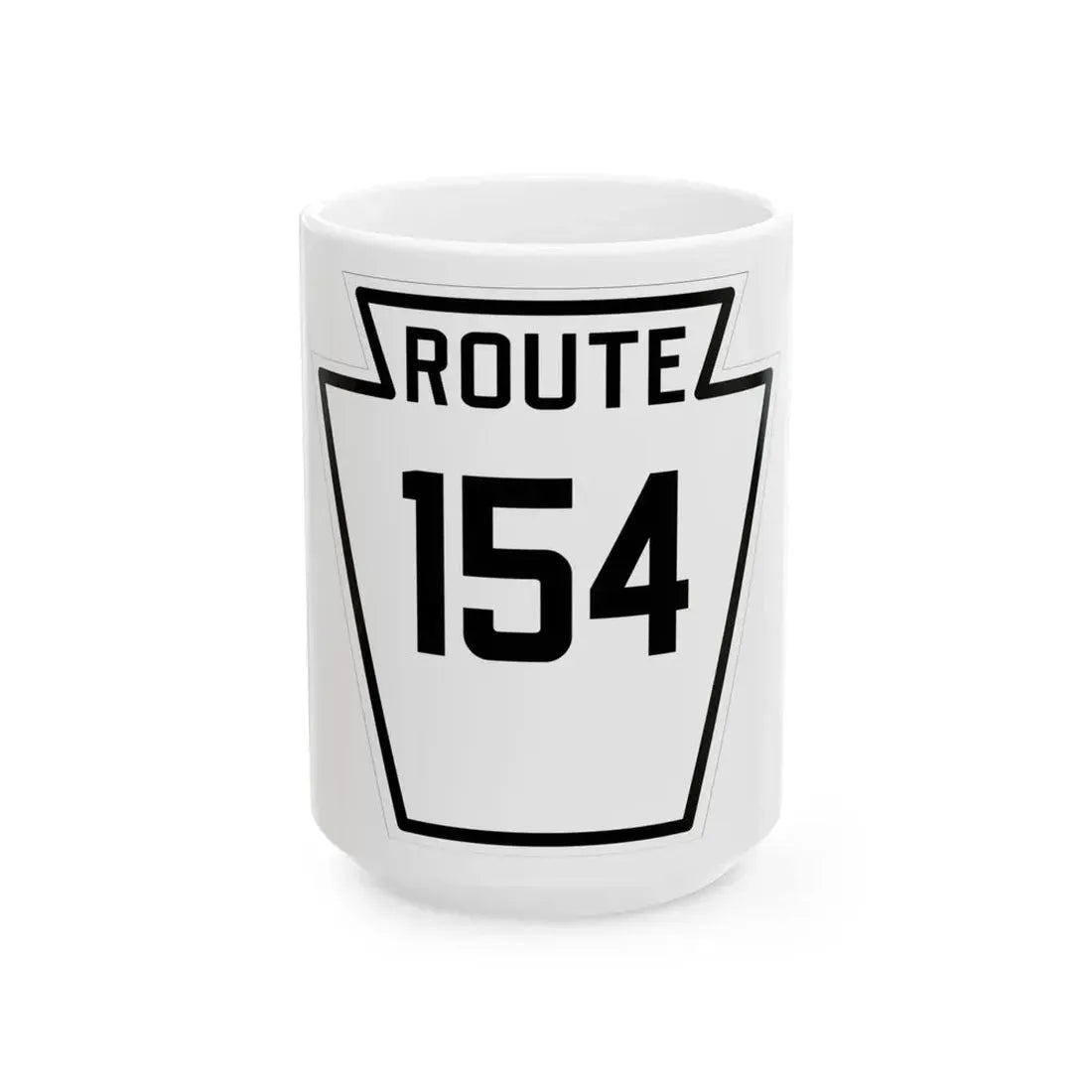 PA-154 1926 (Pennsylvania) (Road Sign) White Coffee Mug 15oz - Go Mug Yourself