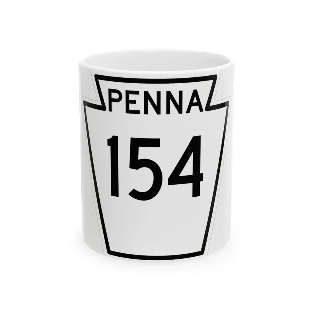 PA-154 1948 (Pennsylvania) (Road Sign) White Coffee Mug 11oz - Go Mug Yourself