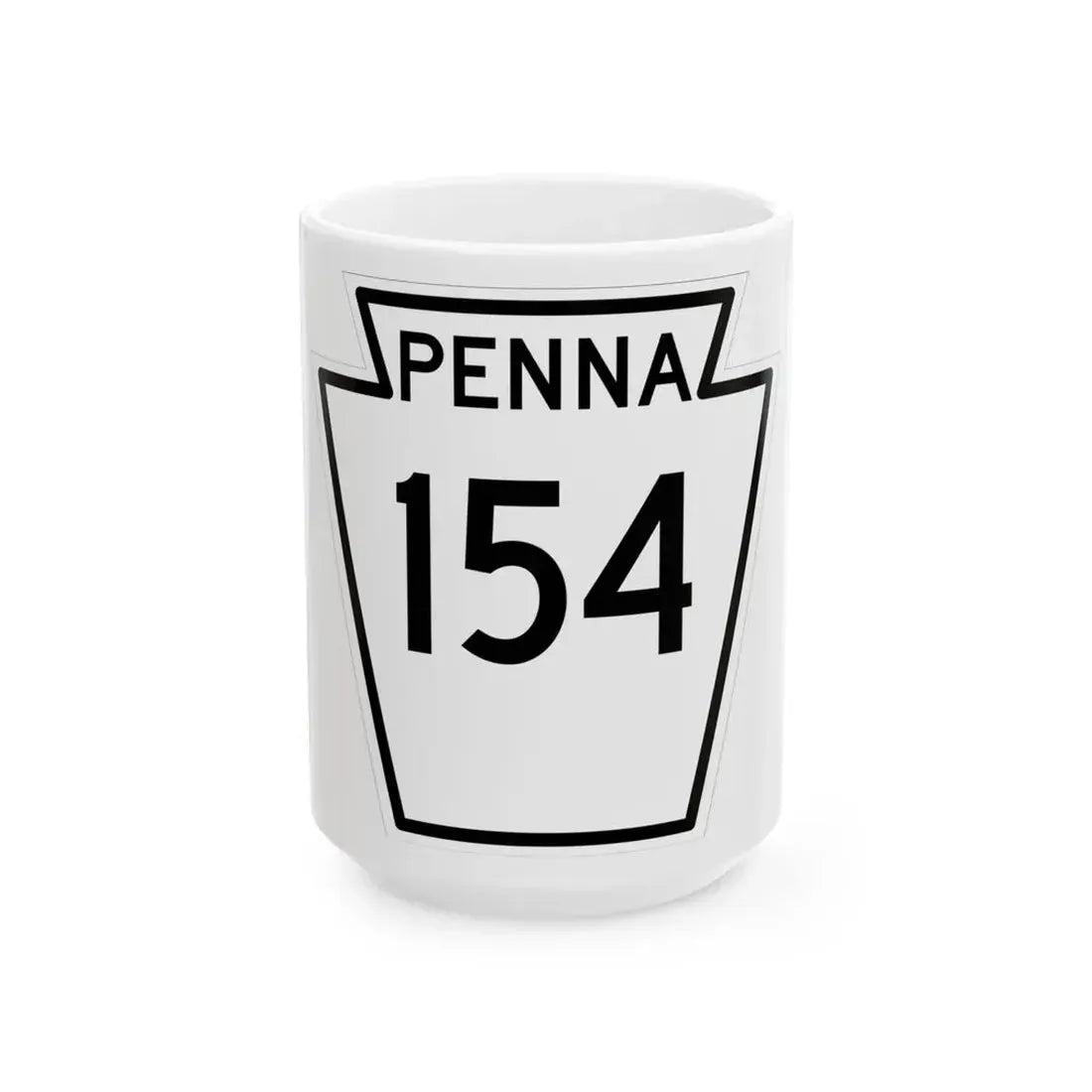 PA-154 1948 (Pennsylvania) (Road Sign) White Coffee Mug 15oz - Go Mug Yourself