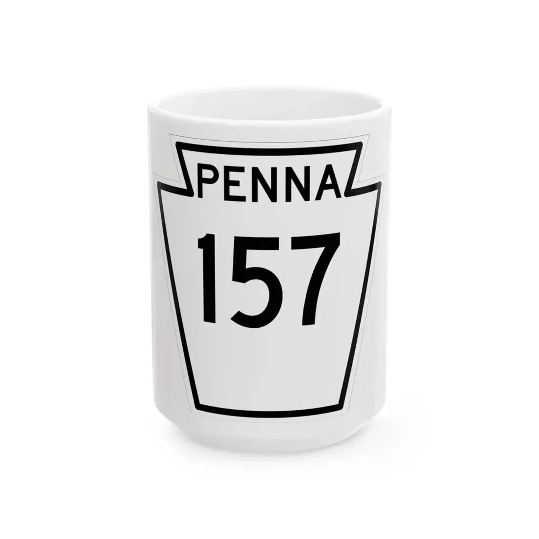 PA-157 1948 (Pennsylvania) (Road Sign) White Coffee Mug 15oz - Go Mug Yourself