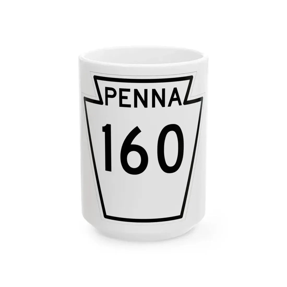 PA-160 1948 (Pennsylvania) (Road Sign) White Coffee Mug 15oz - Go Mug Yourself
