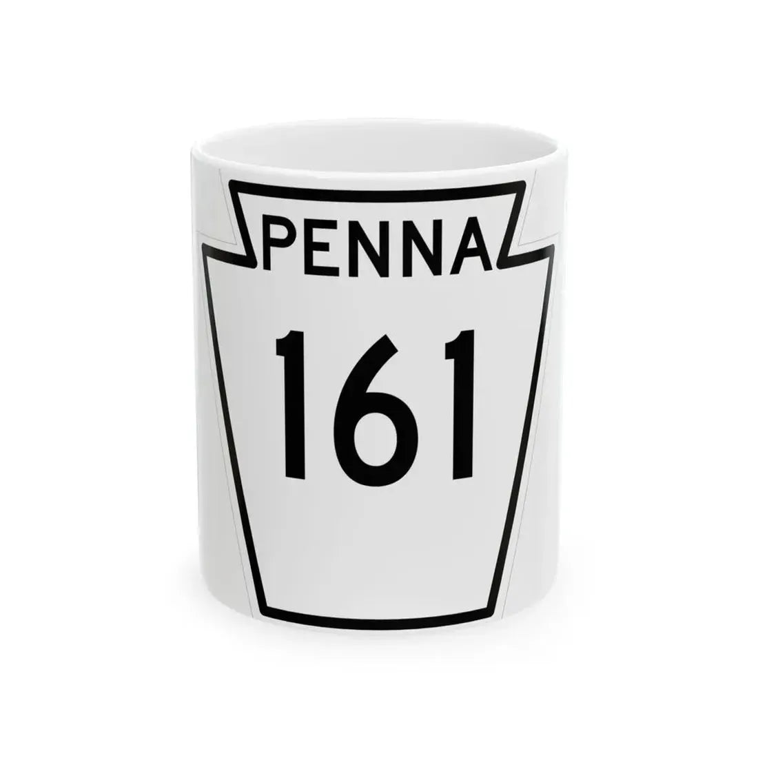 PA-161 1948 (Pennsylvania) (Road Sign) White Coffee Mug 11oz - Go Mug Yourself