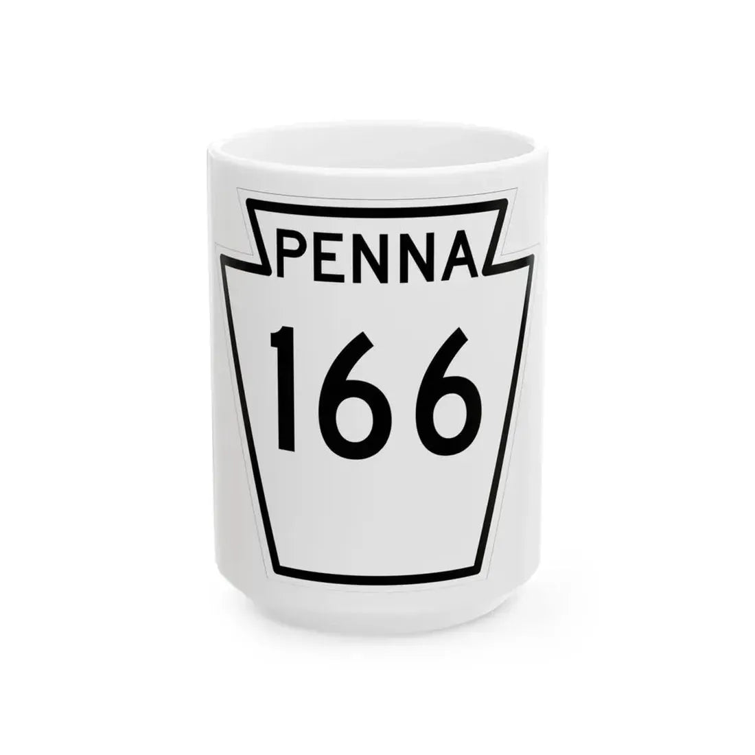 PA-166 1948 (Pennsylvania) (Road Sign) White Coffee Mug 15oz - Go Mug Yourself