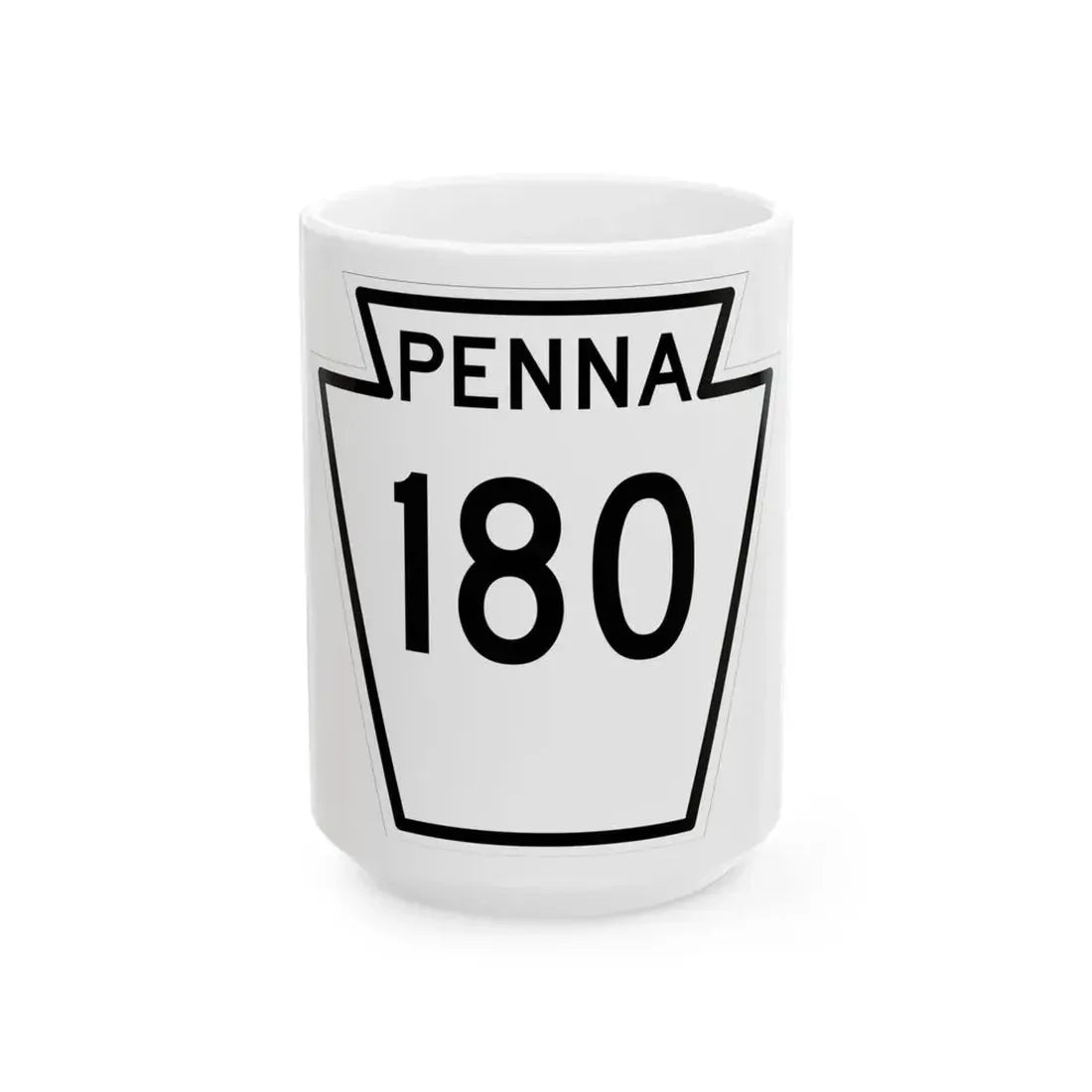 PA-180 1948 (Pennsylvania) (Road Sign) White Coffee Mug 15oz - Go Mug Yourself