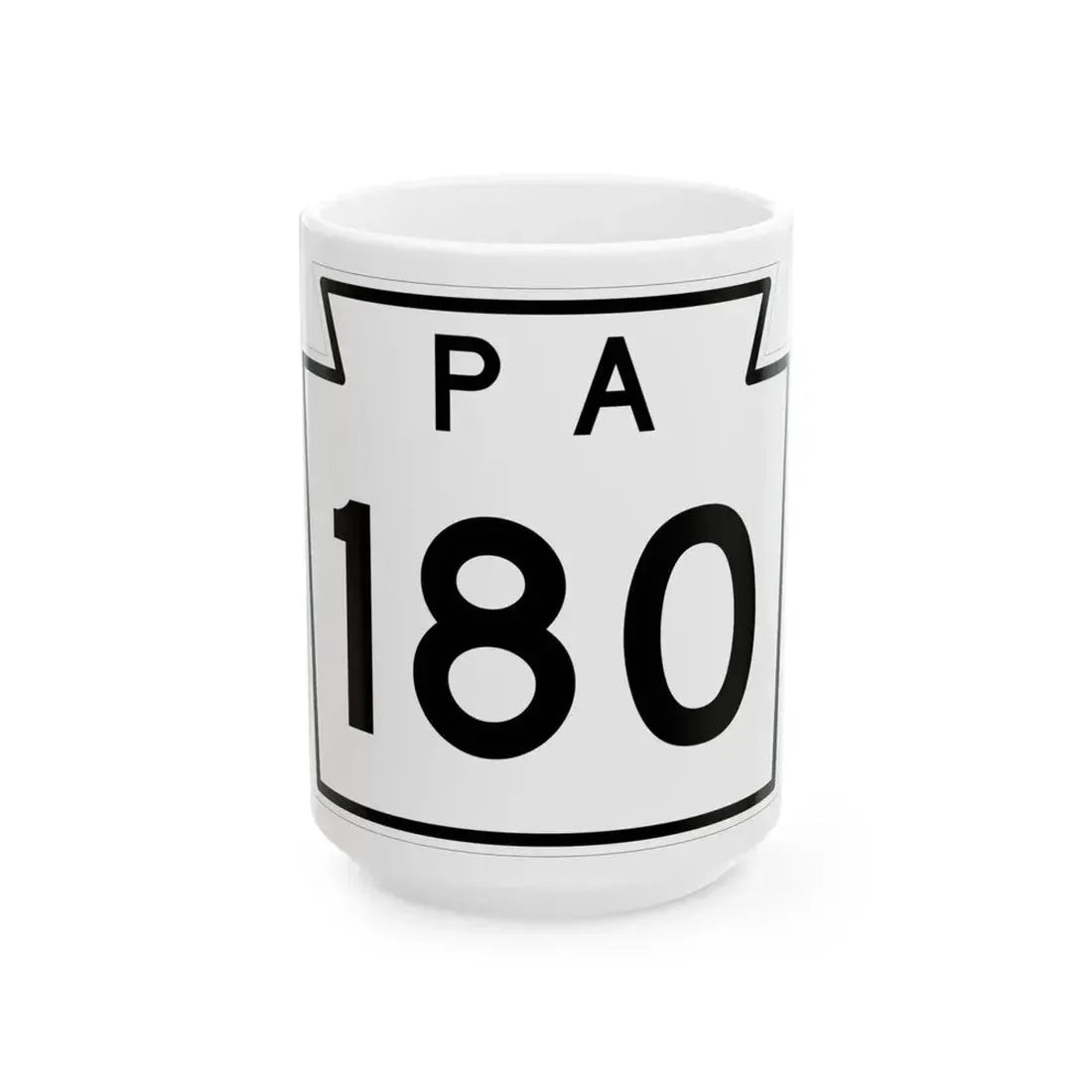 PA-180 1960 (Pennsylvania) (Road Sign) White Coffee Mug 15oz - Go Mug Yourself
