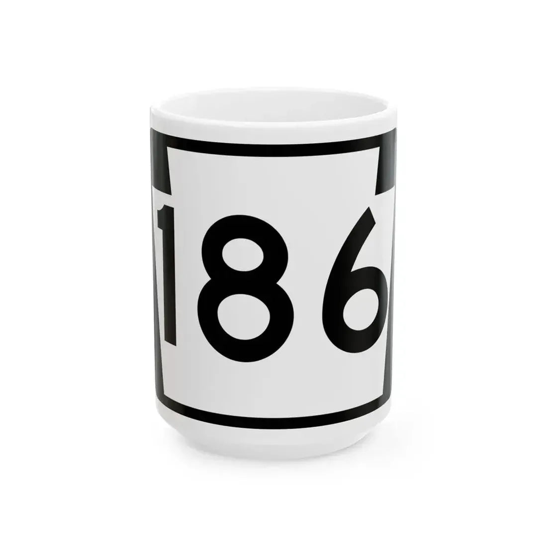 PA-186 (Pennsylvania) (Road Sign) White Coffee Mug 15oz - Go Mug Yourself