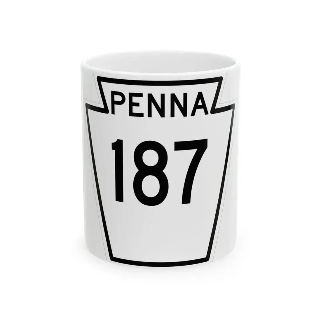 PA-187 1948 (Pennsylvania) (Road Sign) White Coffee Mug 11oz - Go Mug Yourself