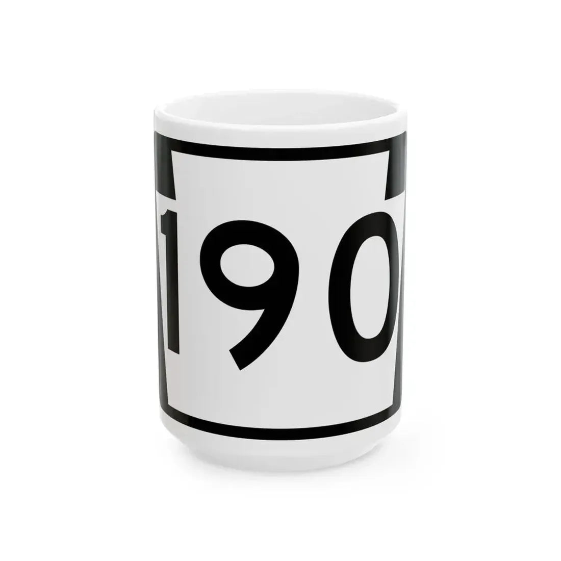 PA-190 (Pennsylvania) (Road Sign) White Coffee Mug 15oz - Go Mug Yourself