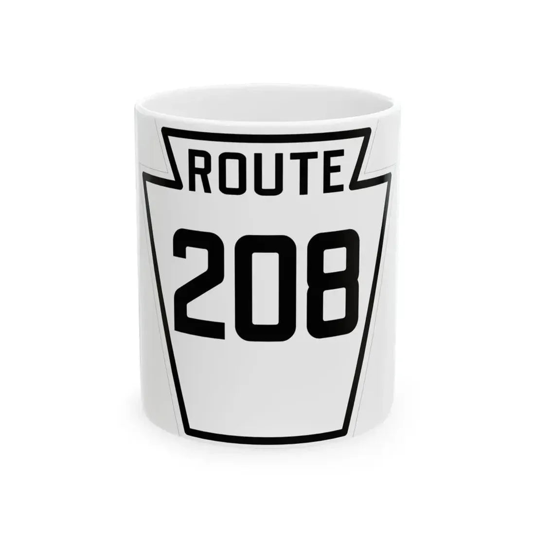 PA-208 1926 (Pennsylvania) (Road Sign) White Coffee Mug 11oz - Go Mug Yourself