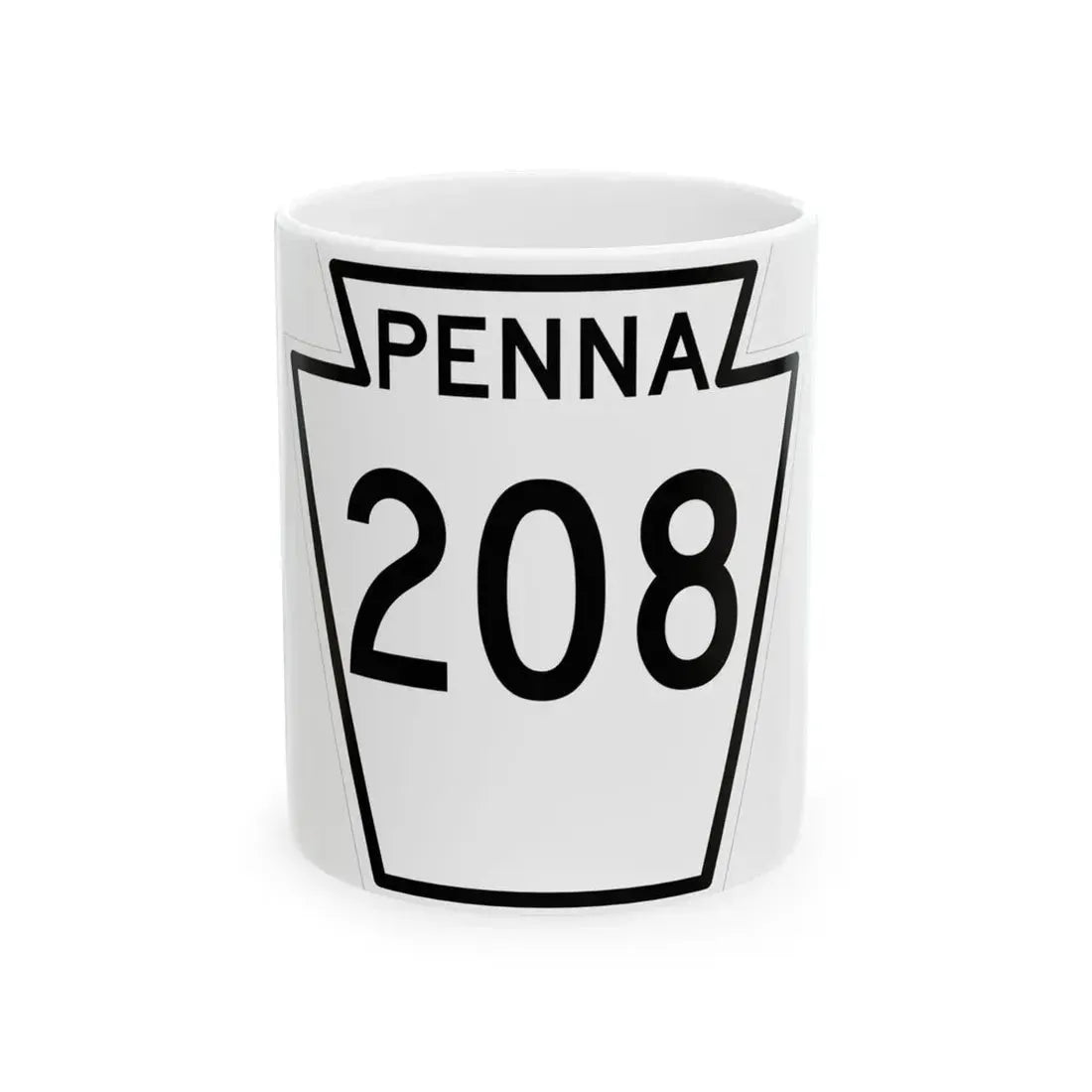 PA-208 1948 (Pennsylvania) (Road Sign) White Coffee Mug 11oz - Go Mug Yourself