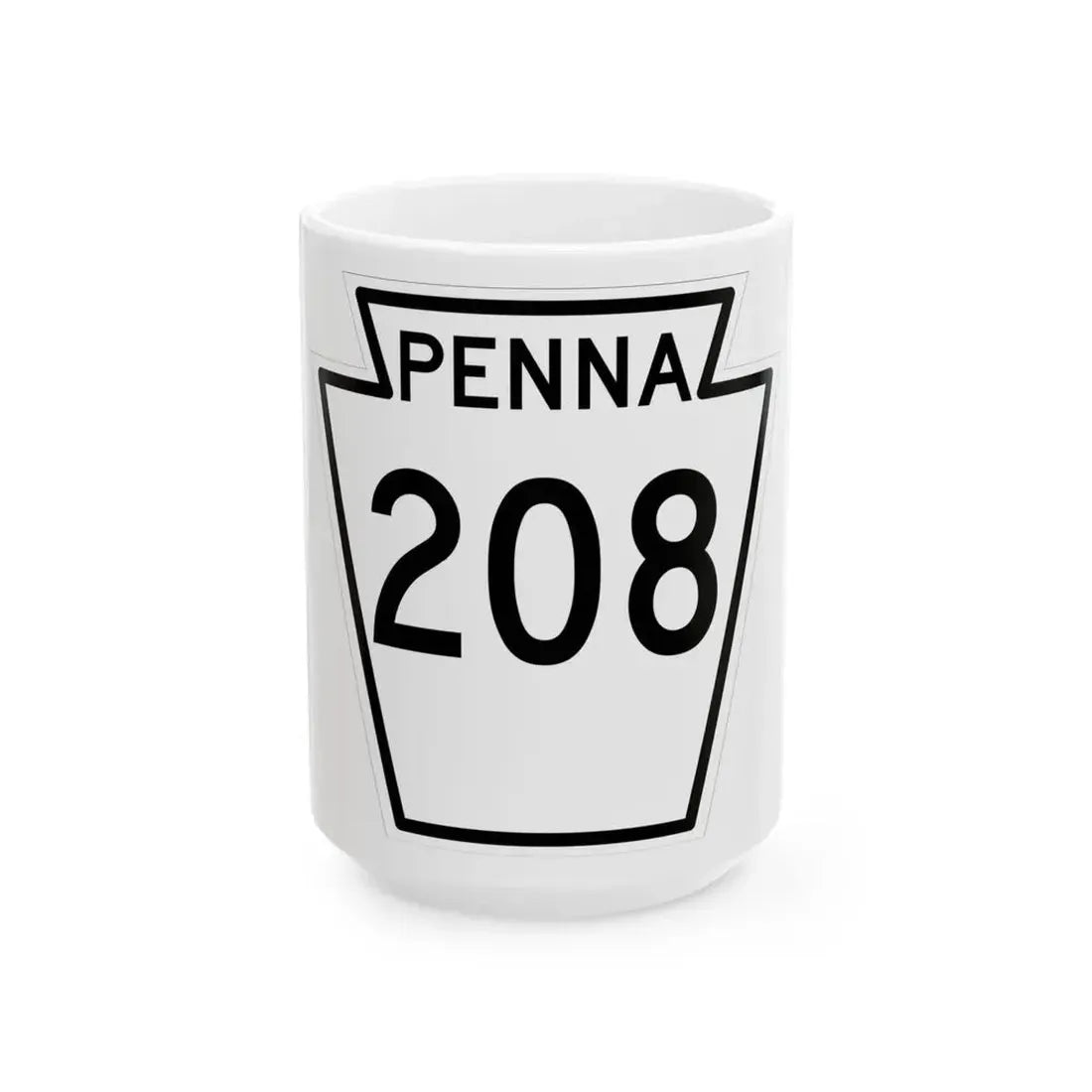 PA-208 1948 (Pennsylvania) (Road Sign) White Coffee Mug 15oz - Go Mug Yourself