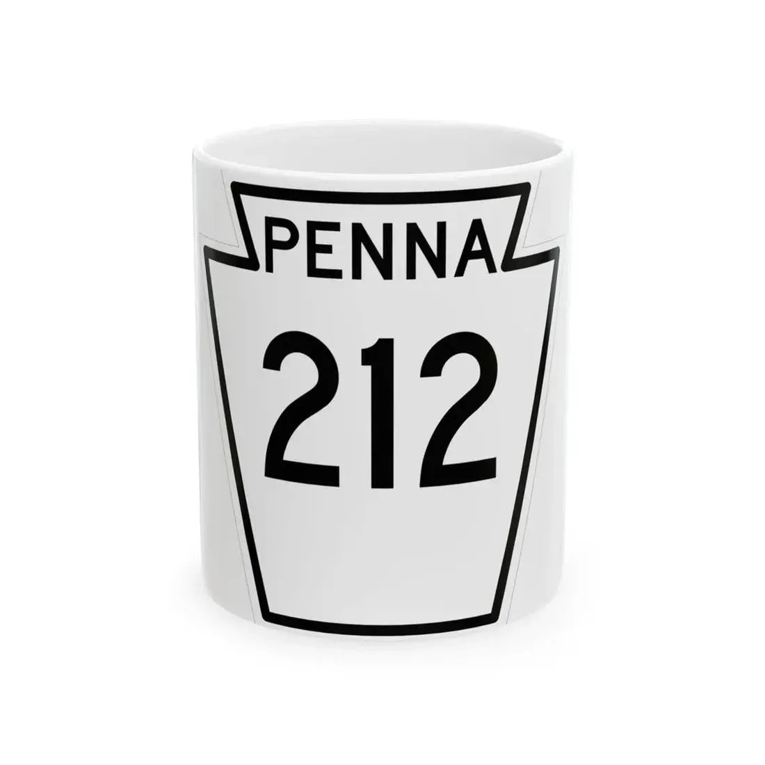 PA-212 1948 (Pennsylvania) (Road Sign) White Coffee Mug 11oz - Go Mug Yourself