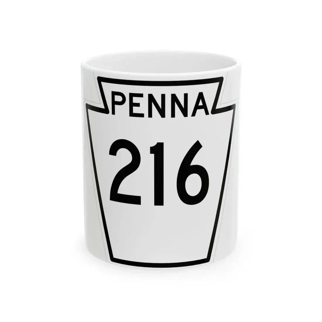 PA-216 1948 (Pennsylvania) (Road Sign) White Coffee Mug 11oz - Go Mug Yourself
