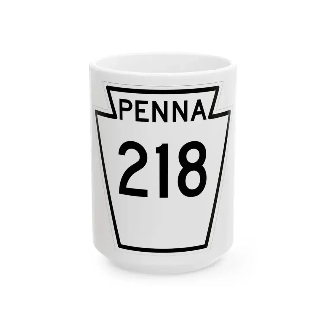 PA-218 1948 (Pennsylvania) (Road Sign) White Coffee Mug 15oz - Go Mug Yourself