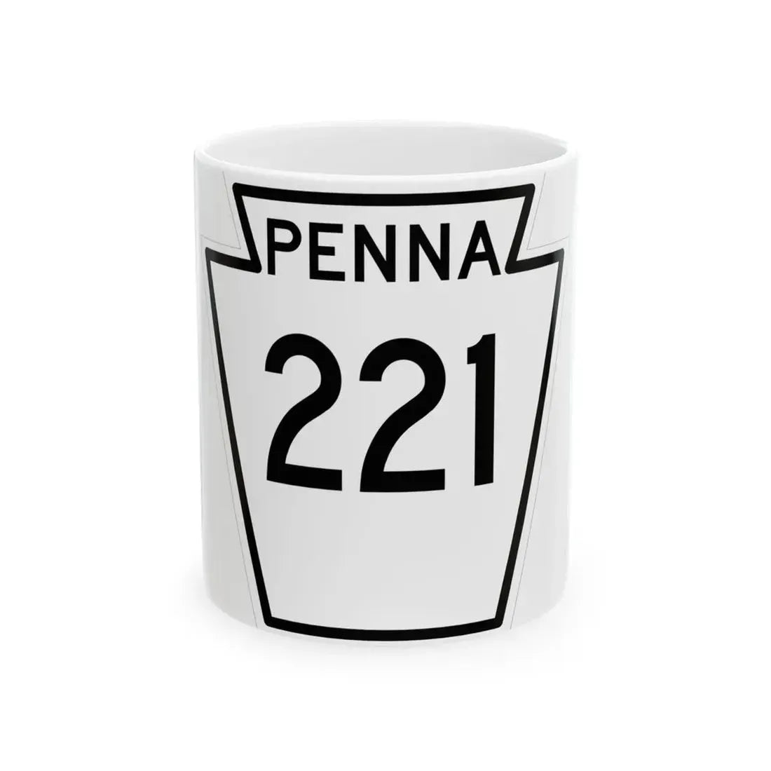 PA-221 1948 (Pennsylvania) (Road Sign) White Coffee Mug 11oz - Go Mug Yourself
