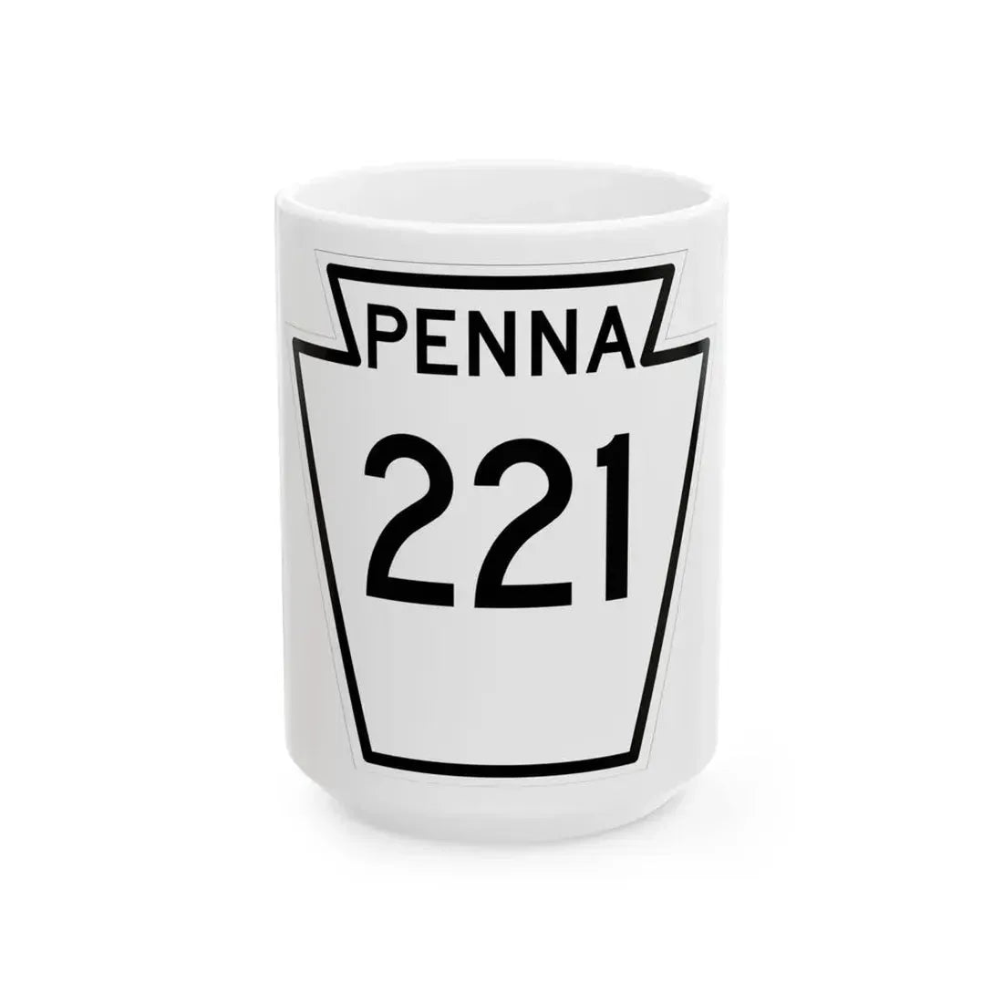 PA-221 1948 (Pennsylvania) (Road Sign) White Coffee Mug 15oz - Go Mug Yourself