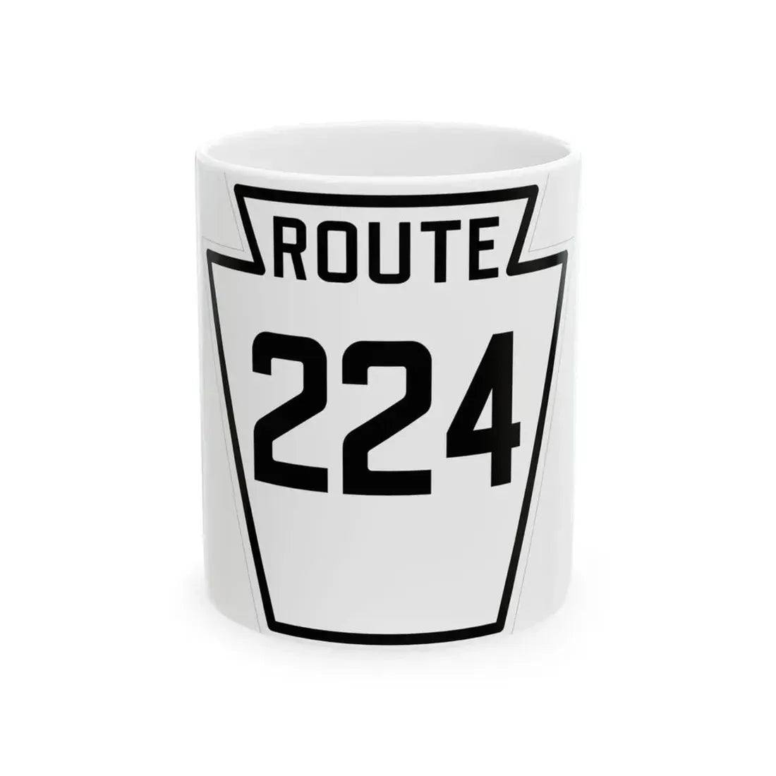 PA-224 1926 (Pennsylvania) (Road Sign) White Coffee Mug 11oz - Go Mug Yourself