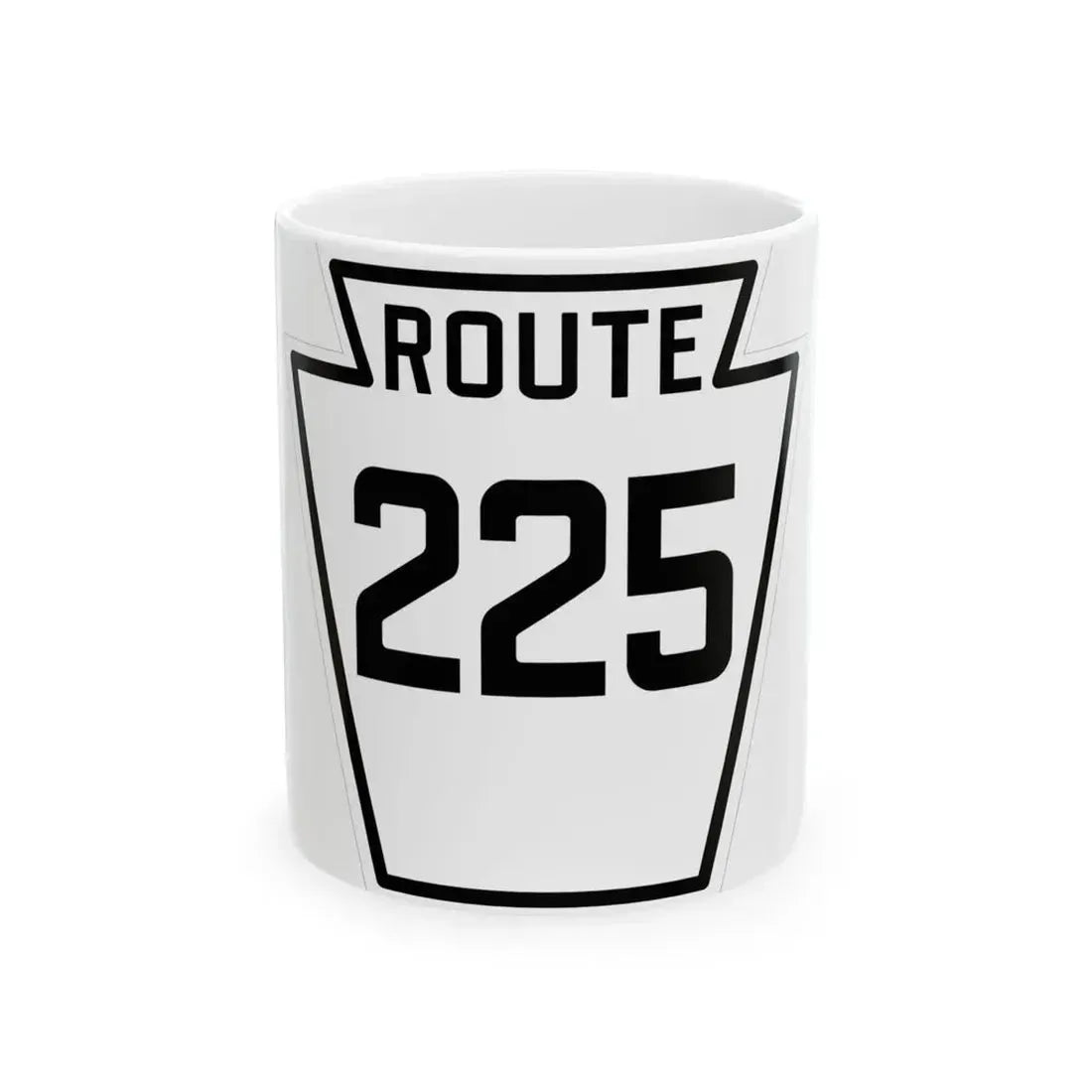 PA-225 1926 (Pennsylvania) (Road Sign) White Coffee Mug 11oz - Go Mug Yourself