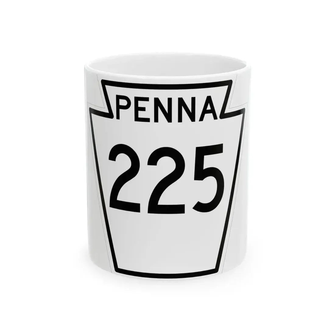 PA-225 1948 (Pennsylvania) (Road Sign) White Coffee Mug 11oz - Go Mug Yourself