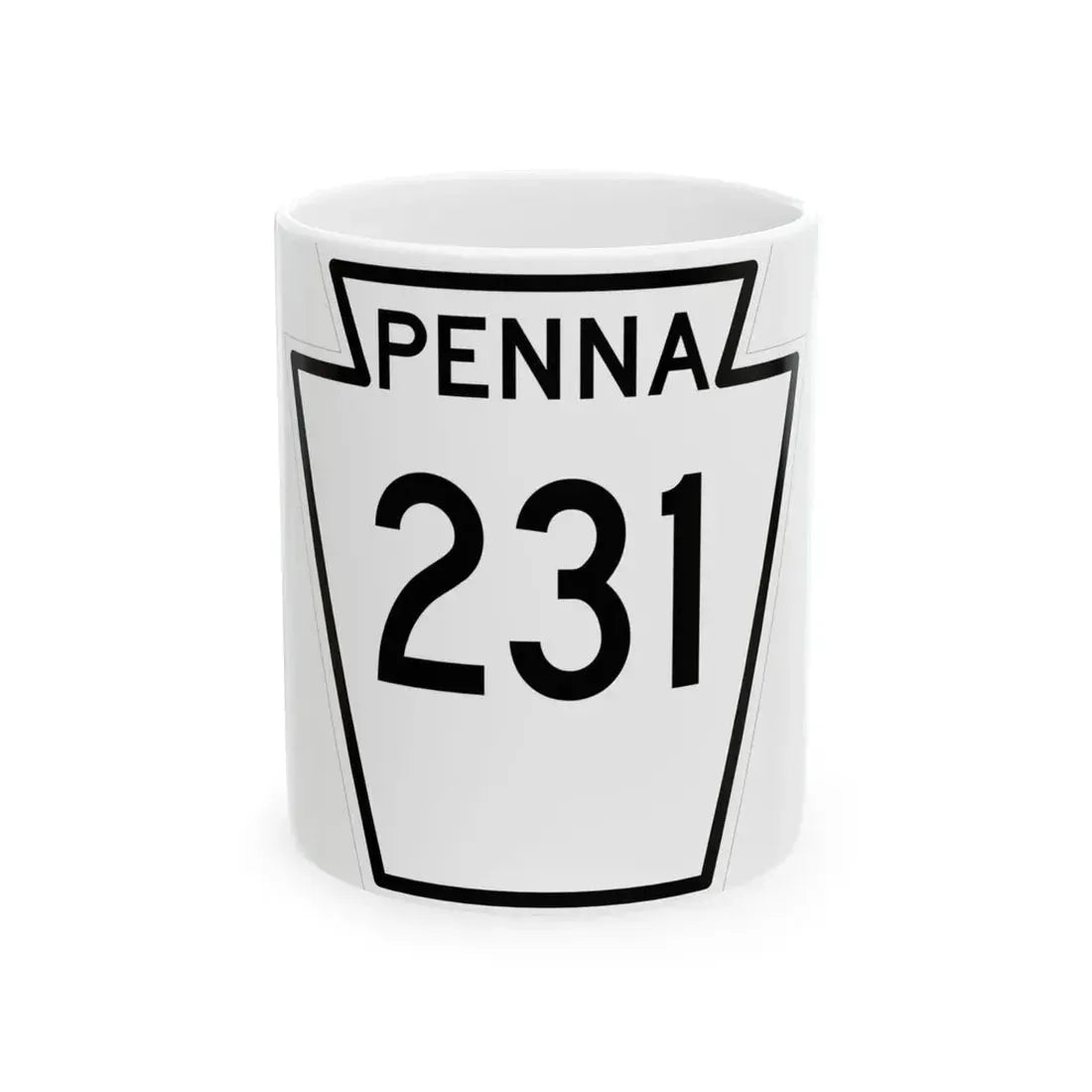 PA-231 1948 (Pennsylvania) (Road Sign) White Coffee Mug 11oz - Go Mug Yourself